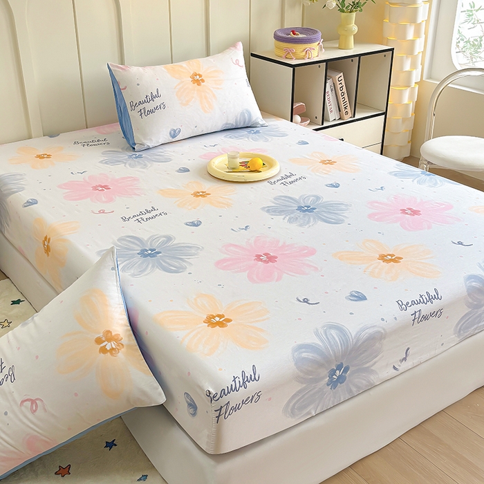 91家纺网 家纺一手货源 找家纺 2025新款全棉纯棉印花单床笠 床笠单件 慕夏