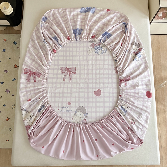 91家纺网 家纺一手货源 找家纺 2025新款全棉纯棉印花单床笠 床笠单件 晚安宝贝