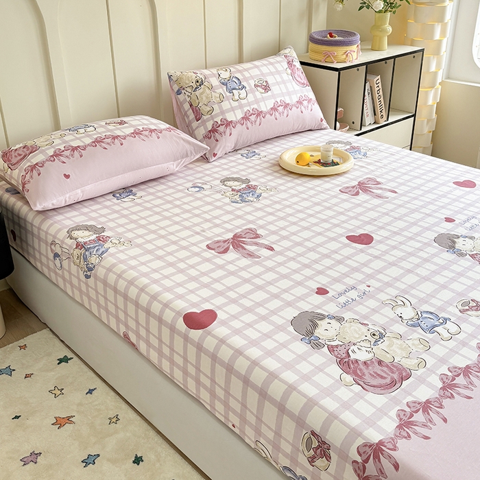 91家纺网 家纺一手货源 找家纺 2025新款全棉纯棉印花单床笠 床笠单件 晚安宝贝