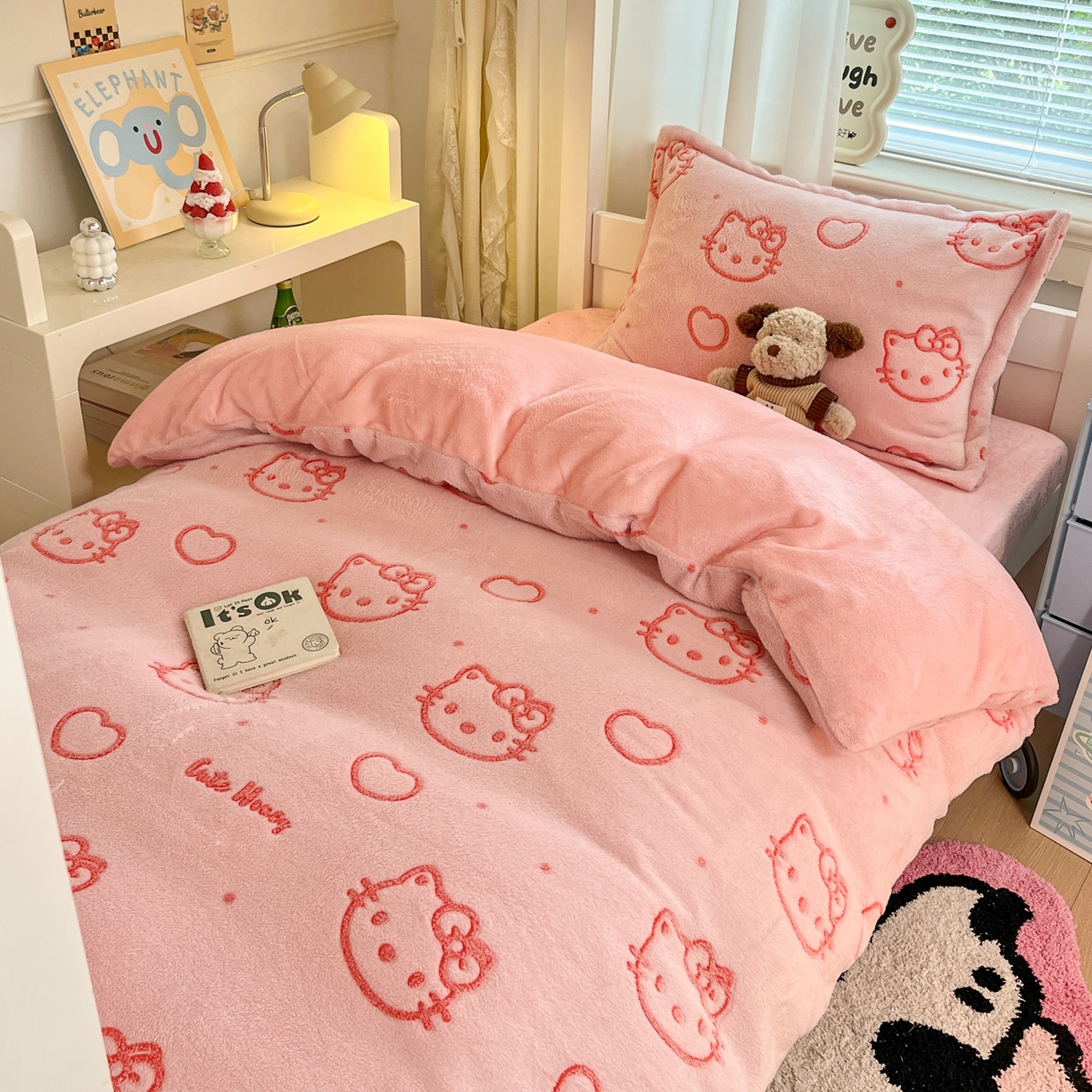 91家纺网 家纺一手货源 找家纺 （总）川悦生活 2025新款立体雪花绒印花四件套学生床系列二场景二