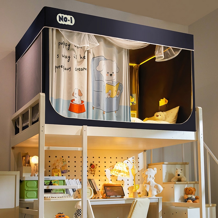 91家纺网 家纺一手货源 找家纺 富莱星蚊帐 2025新款强遮光卡通学生蚊帐 读书狗