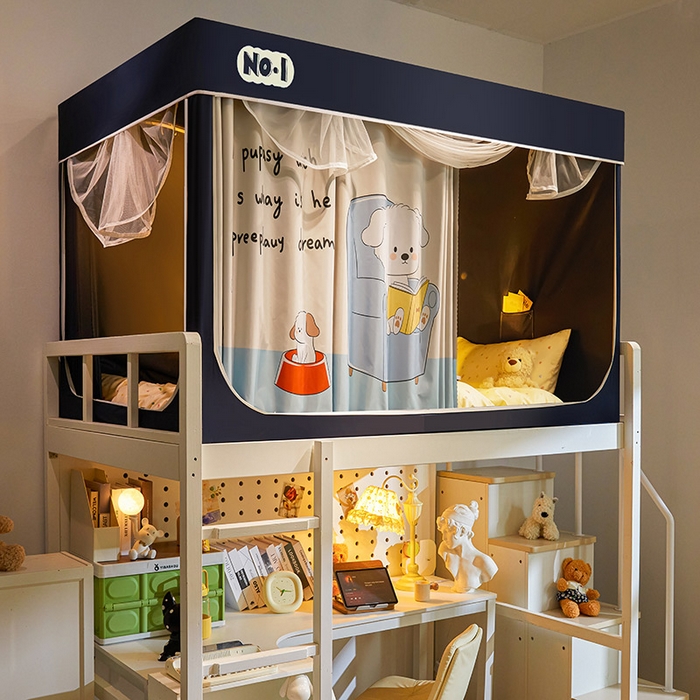 91家纺网 家纺一手货源 找家纺 富莱星蚊帐 2025新款强遮光卡通学生蚊帐 读书狗