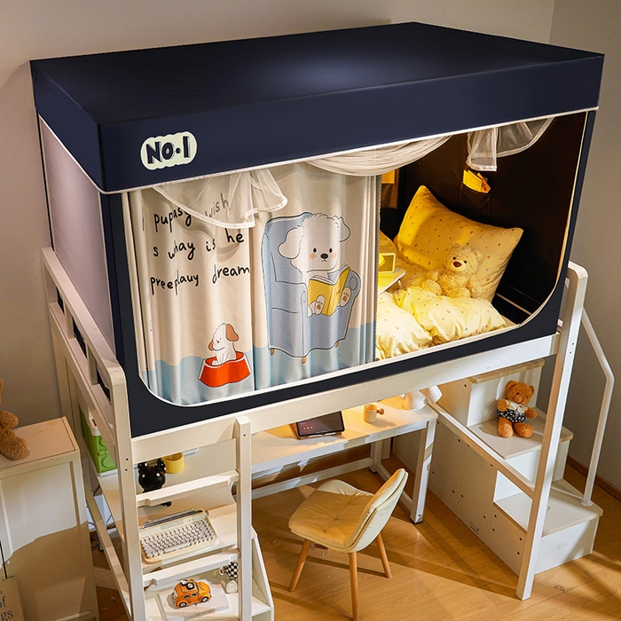 91家纺网 家纺一手货源 找家纺 富莱星蚊帐 2025新款强遮光卡通学生蚊帐 读书狗