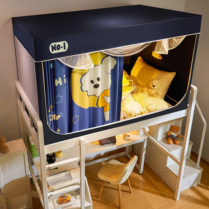 91家纺网 家纺一手货源 找家纺 富莱星蚊帐 2025新款强遮光卡通学生蚊帐 月亮狗