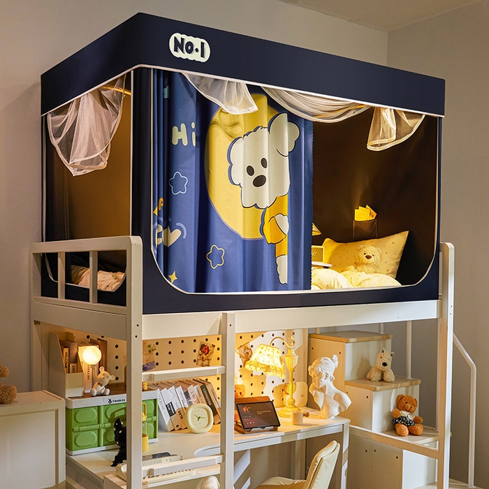 91家纺网 家纺一手货源 找家纺 富莱星蚊帐 2025新款强遮光卡通学生蚊帐 月亮狗