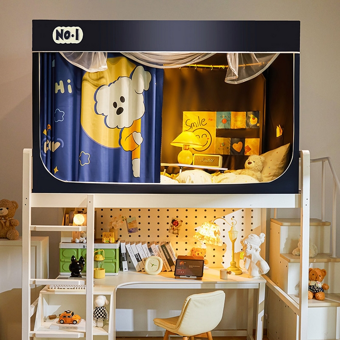 91家纺网 家纺一手货源 找家纺 富莱星蚊帐 2025新款强遮光卡通学生蚊帐 月亮狗