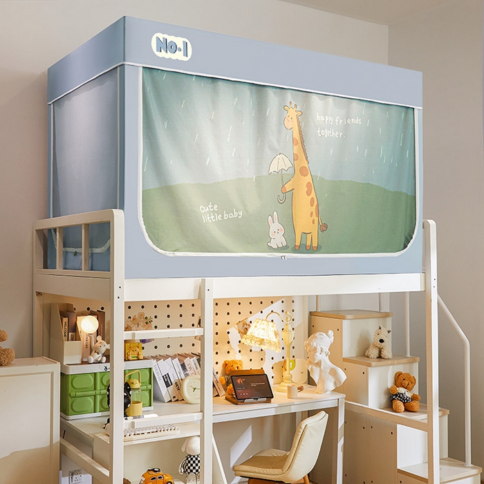 91家纺网 家纺一手货源 找家纺 富莱星蚊帐 2025新款强遮光卡通学生蚊帐 长颈鹿