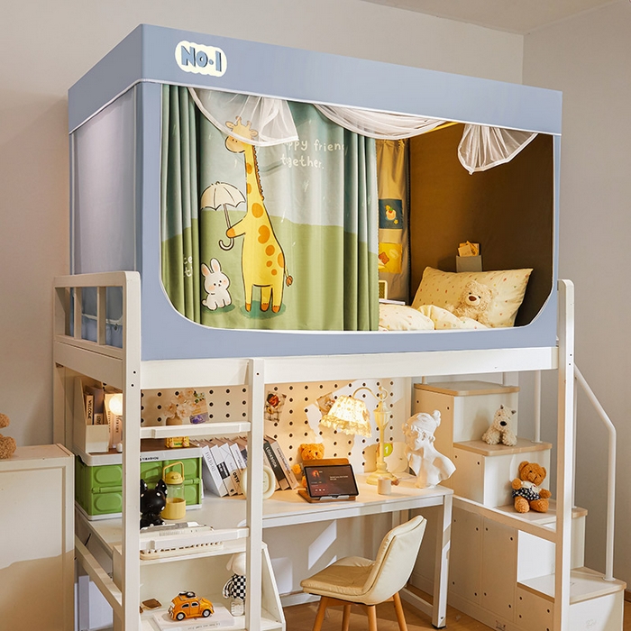 91家纺网 家纺一手货源 找家纺 富莱星蚊帐 2025新款强遮光卡通学生蚊帐 长颈鹿