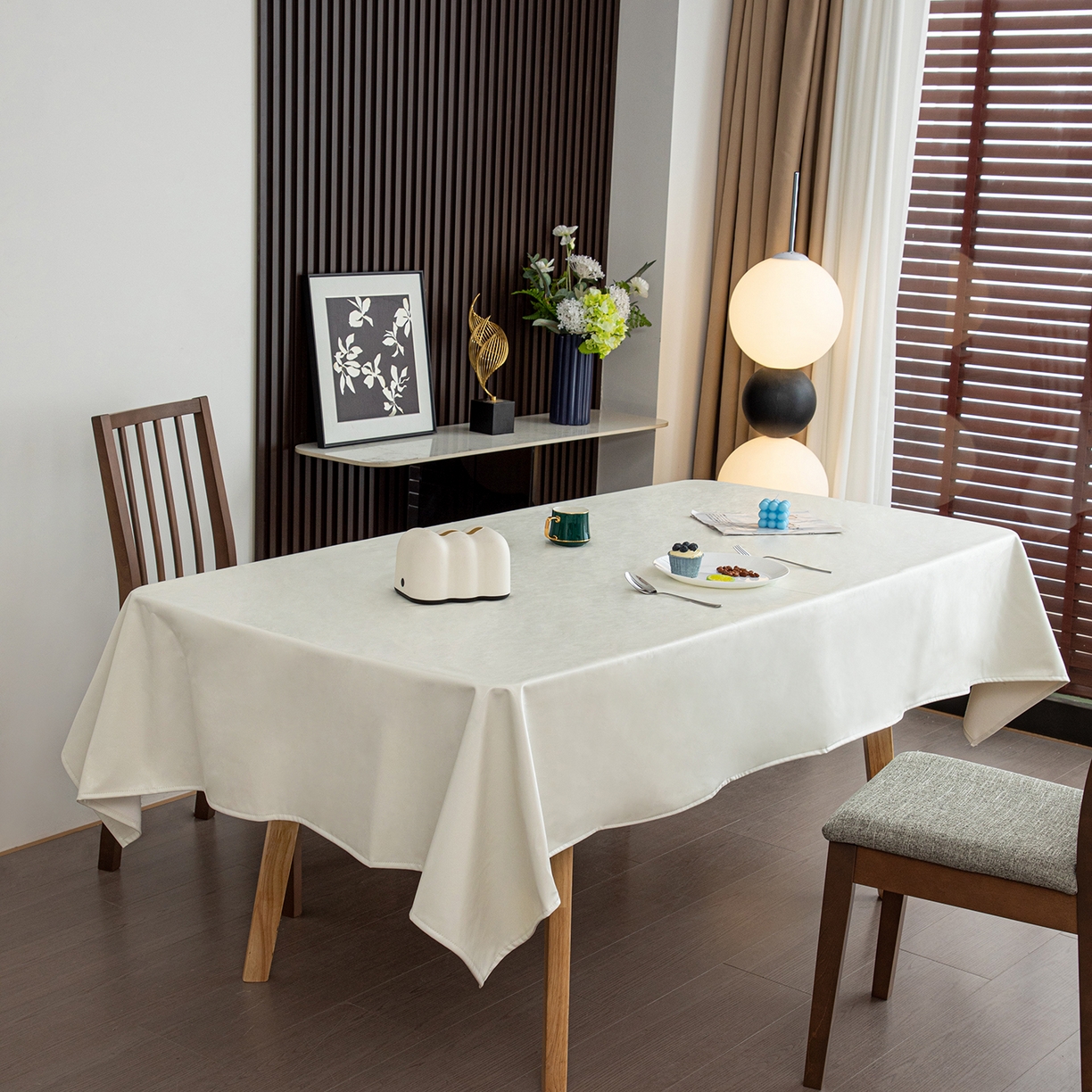 91家纺网 家纺一手货源 找家纺 沐沐家纺 2026新款油蜡皮桌布 白色