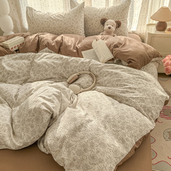 艾特你 2025新款云感双层纱卡通萌趣四件套 遇见-长青藤