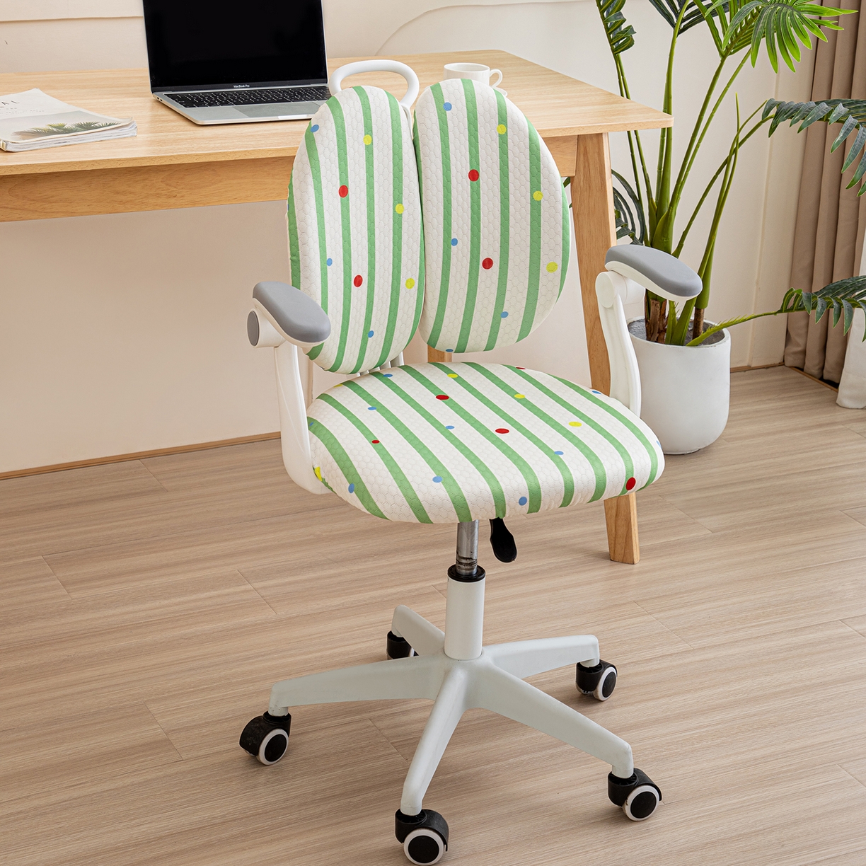 91家纺网 家纺一手货源 找家纺 沐沐家纺 2026新款冰豆豆学习椅套 柠檬夏日