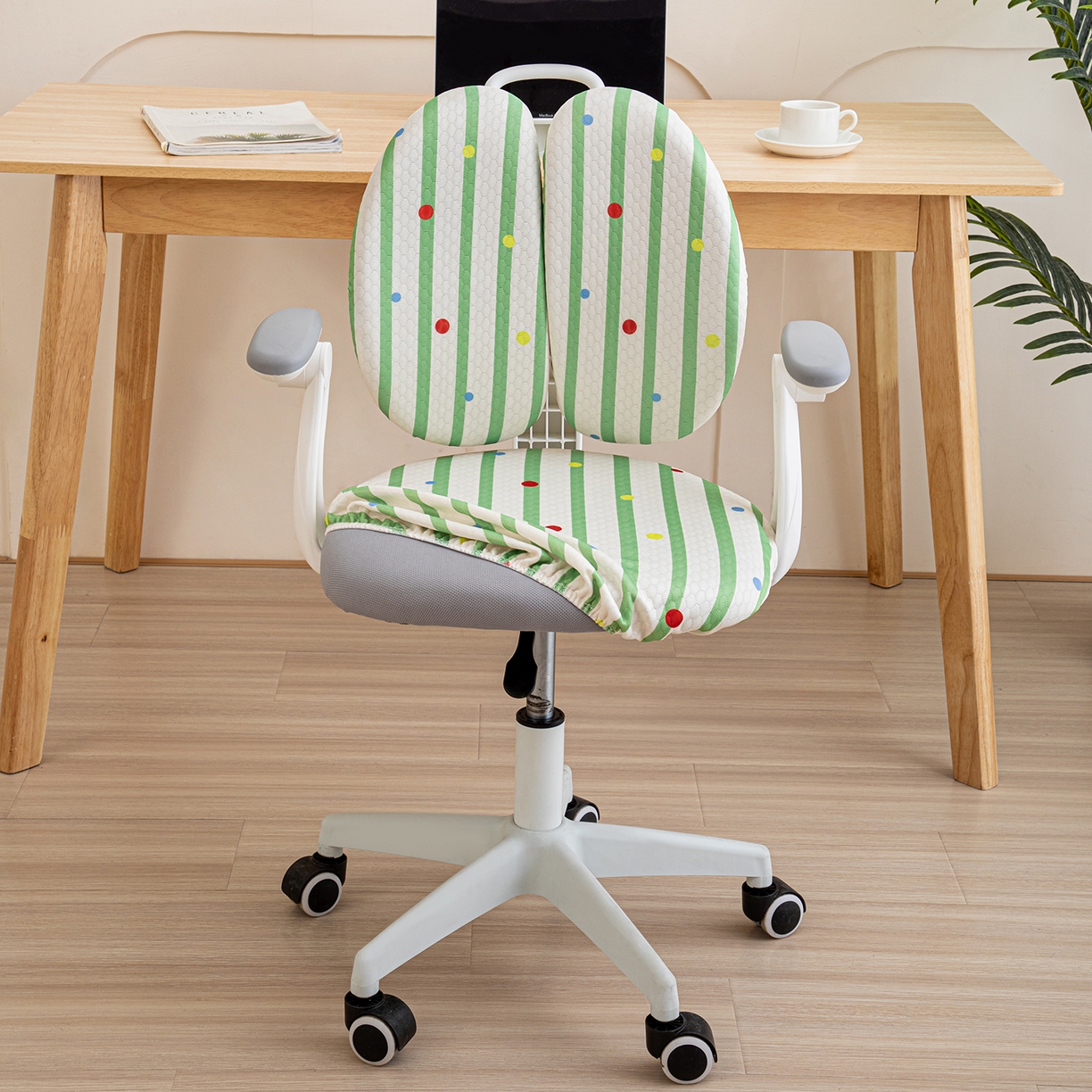 91家纺网 家纺一手货源 找家纺 沐沐家纺 2026新款冰豆豆学习椅套 柠檬夏日