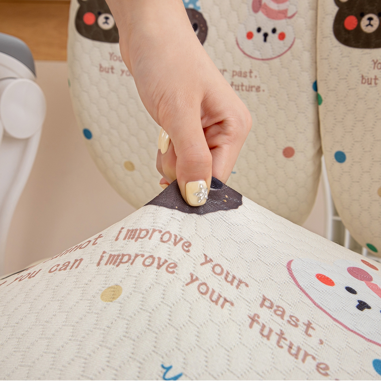 91家纺网 家纺一手货源 找家纺 沐沐家纺 2026新款冰豆豆学习椅套 萌宠派对