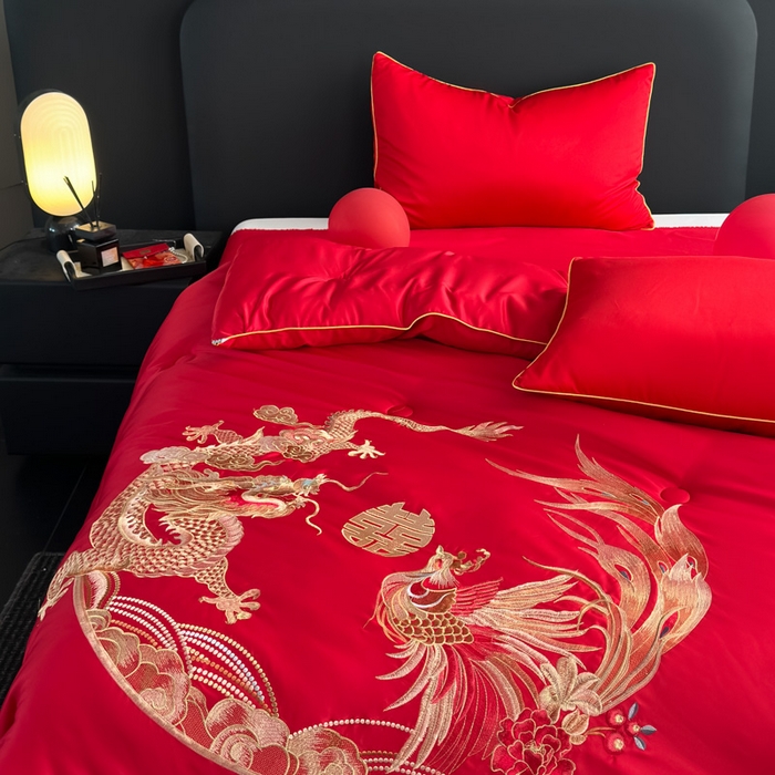 91家纺网 家纺一手货源 找家纺 （总）壹张床 2025新款婚庆被子磨毛绣花大豆春秋被冬被喜被芯