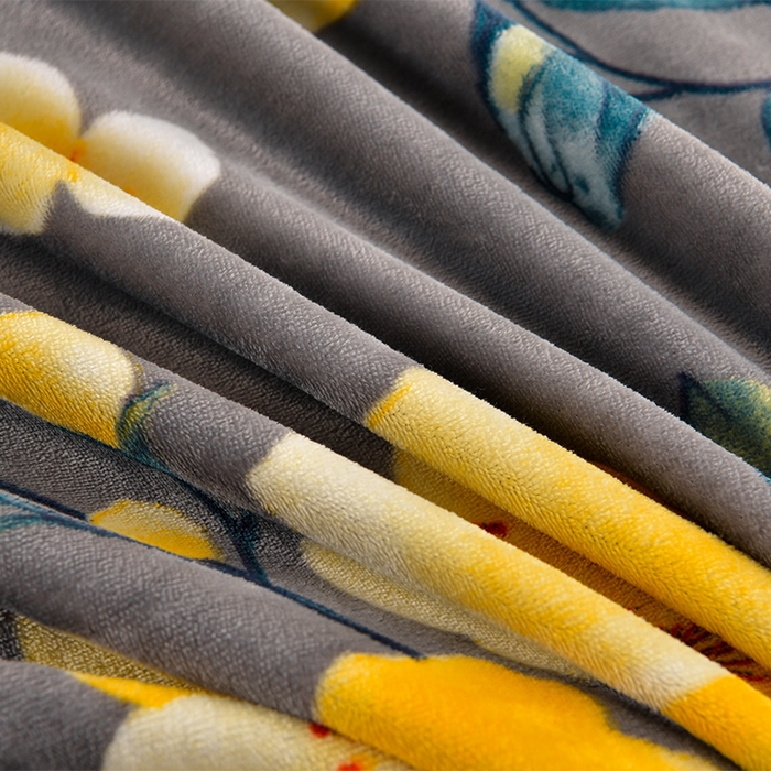 91家纺网 家纺一手货源 找家纺 诺梵家纺 2025新款8斤加厚保暖金貂绒牛奶绒印花四件套锦上添花-灰