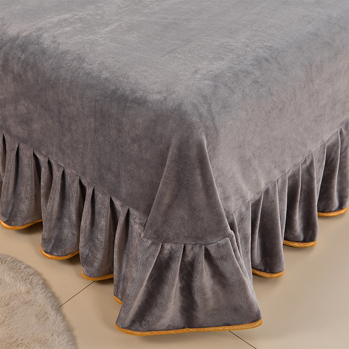 91家纺网 家纺一手货源 找家纺 诺梵家纺 2025新款8斤加厚保暖金貂绒牛奶绒印花四件套锦上添花-灰