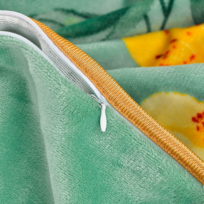 91家纺网 家纺一手货源 找家纺 诺梵家纺 2025新款8斤加厚保暖金貂绒牛奶绒印花四件套锦上添花-绿