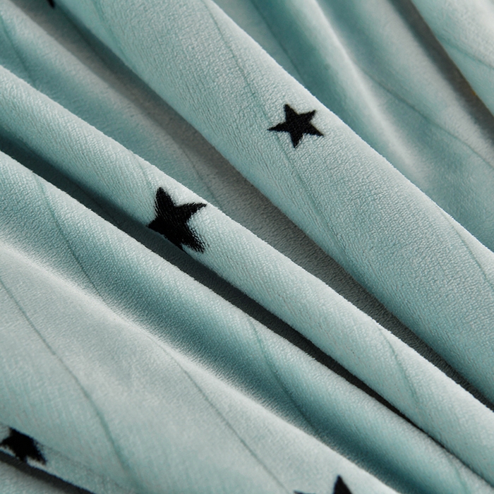 91家纺网 家纺一手货源 找家纺 诺梵家纺 2025新款8斤加厚保暖金貂绒牛奶绒印花四件套流星雨-水蓝