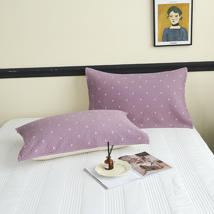 91家纺网 家纺一手货源 找家纺 悦然毛巾被 2025新款全棉纯棉三层纱水洗枕巾 立体格豆纱