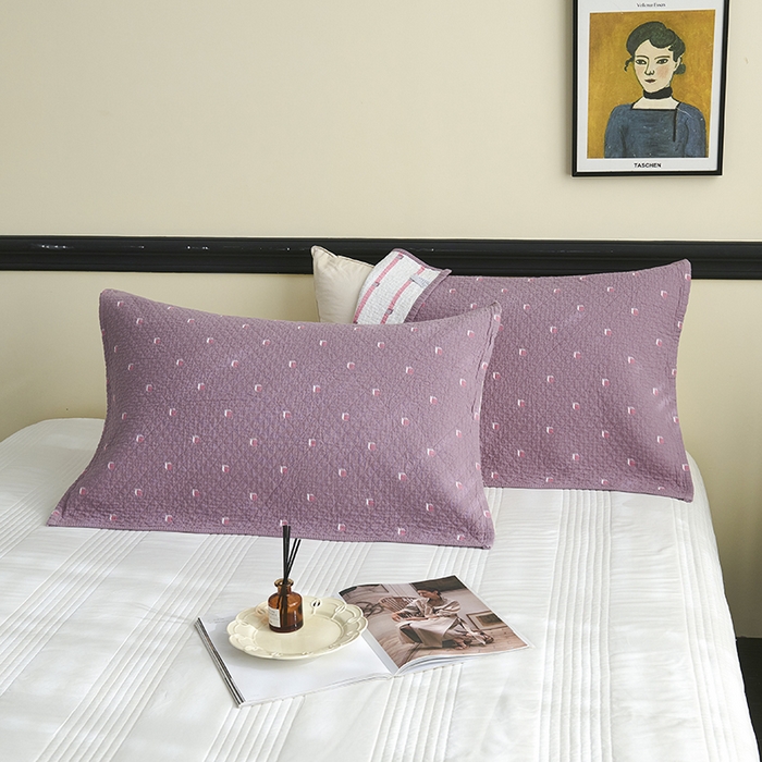 91家纺网 家纺一手货源 找家纺 悦然毛巾被 2025新款全棉纯棉三层纱水洗枕巾 立体格豆纱