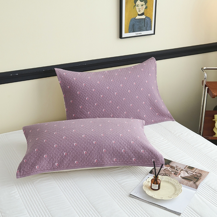 91家纺网 家纺一手货源 找家纺 悦然毛巾被 2025新款全棉纯棉三层纱水洗枕巾 立体格豆纱