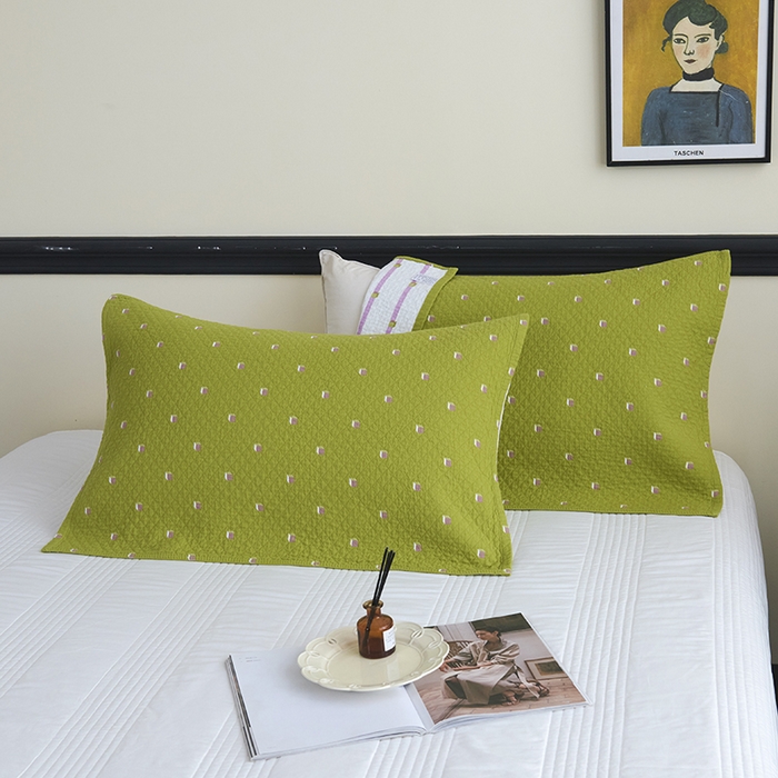 91家纺网 家纺一手货源 找家纺 悦然毛巾被 2025新款全棉纯棉三层纱水洗枕巾 立体格浅黄