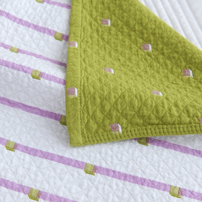 91家纺网 家纺一手货源 找家纺 悦然毛巾被 2025新款全棉纯棉三层纱水洗枕巾 立体格浅黄