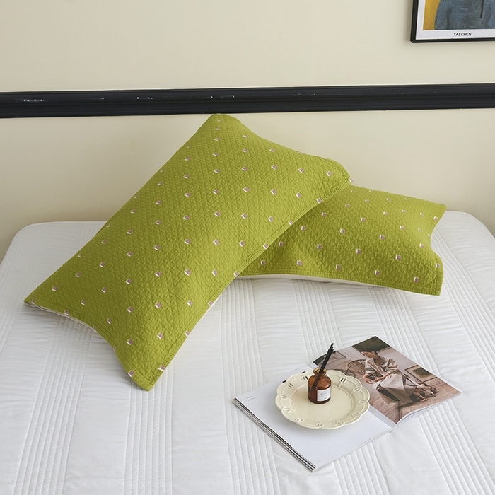 91家纺网 家纺一手货源 找家纺 悦然毛巾被 2025新款全棉纯棉三层纱水洗枕巾 立体格浅黄