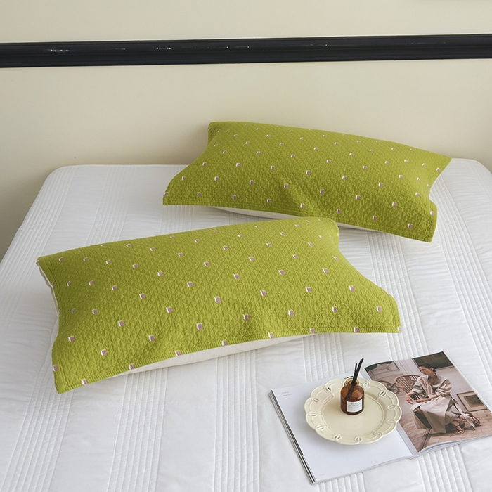 91家纺网 家纺一手货源 找家纺 悦然毛巾被 2025新款全棉纯棉三层纱水洗枕巾 立体格浅黄