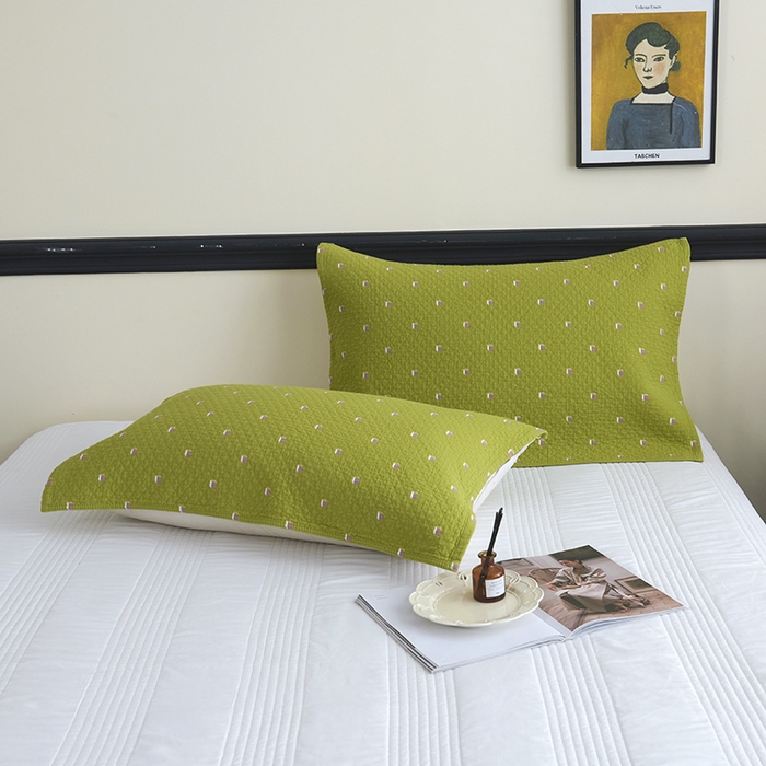 91家纺网 家纺一手货源 找家纺 悦然毛巾被 2025新款全棉纯棉三层纱水洗枕巾 立体格浅黄