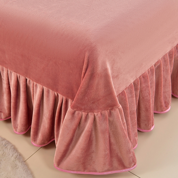 91家纺网 家纺一手货源 找家纺 诺梵家纺 2025新款8斤加厚保暖金貂绒牛奶绒印花四件套香可可-粉