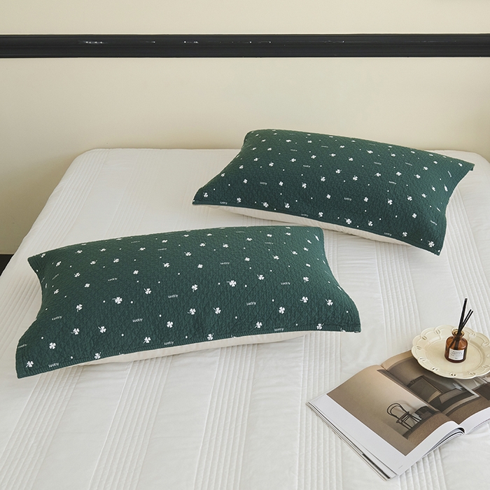 91家纺网 家纺一手货源 找家纺 悦然毛巾被 2025新款全棉纯棉三层纱水洗枕巾 银杏叶草绿