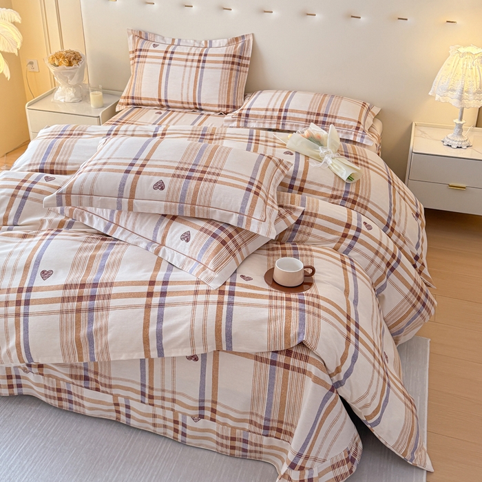 91家纺网 家纺一手货源 找家纺 铭浩 2025新款纯棉棉加厚磨毛升级喷气面料全棉四件套三件套 八音盒