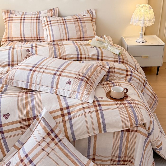 91家纺网 家纺一手货源 找家纺 铭浩 2025新款纯棉棉加厚磨毛升级喷气面料全棉四件套三件套 八音盒