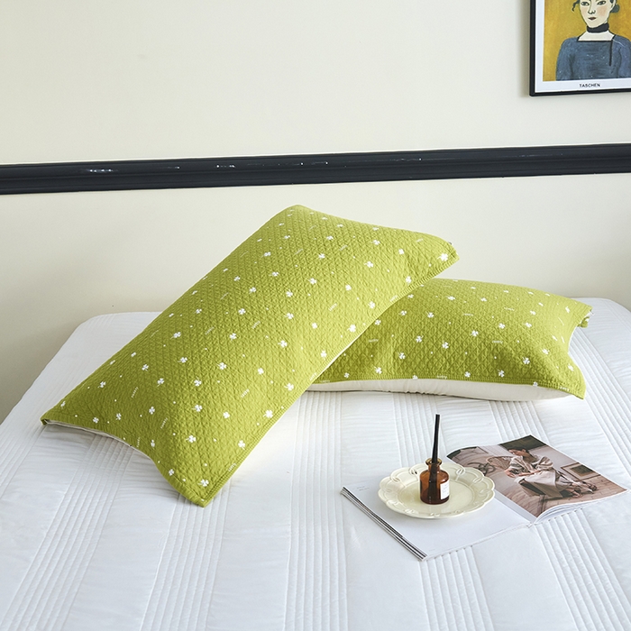 91家纺网 家纺一手货源 找家纺 悦然毛巾被 2025新款全棉纯棉三层纱水洗枕巾 银杏叶浅黄