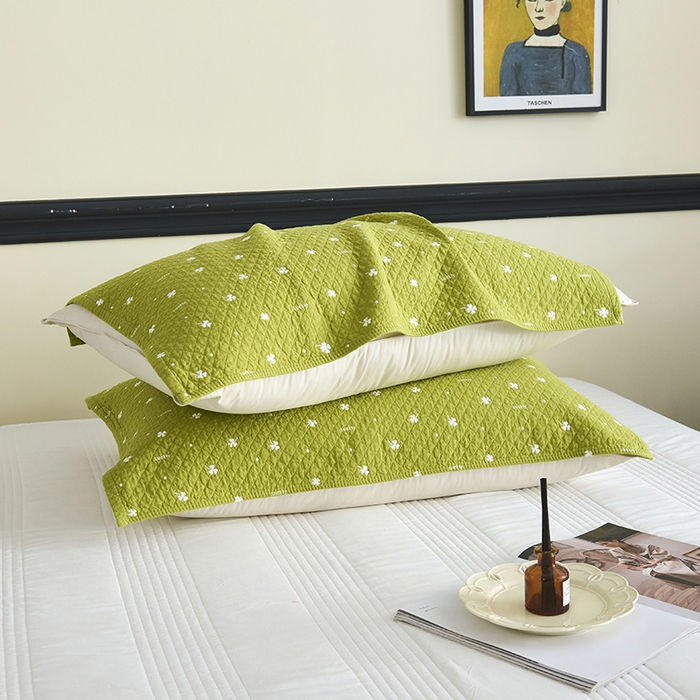 91家纺网 家纺一手货源 找家纺 悦然毛巾被 2025新款全棉纯棉三层纱水洗枕巾 银杏叶浅黄