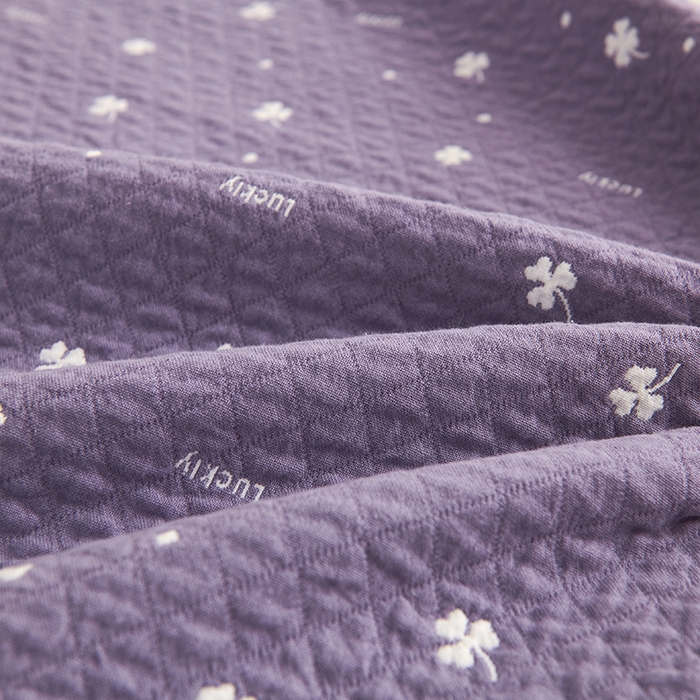 91家纺网 家纺一手货源 找家纺 悦然毛巾被 2025新款全棉纯棉三层纱水洗枕巾 银杏叶紫