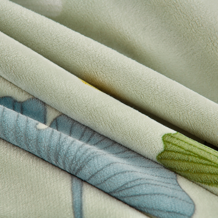 91家纺网 家纺一手货源 找家纺 诺梵家纺 2025新款8斤加厚保暖金貂绒牛奶绒印花四件套一叶知秋-绿