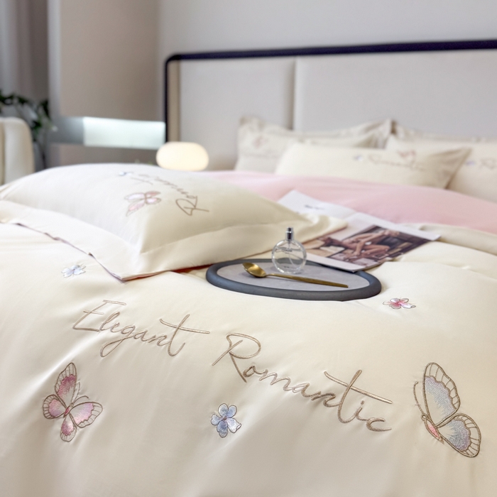 91家纺网 家纺一手货源 找家纺 （总）青柚 2025新款A类亲肤棉刺绣四件套-凯瑟琳-小号不低于128元，标准不低于158，加大不低于168以此类推，低价必投不撤销