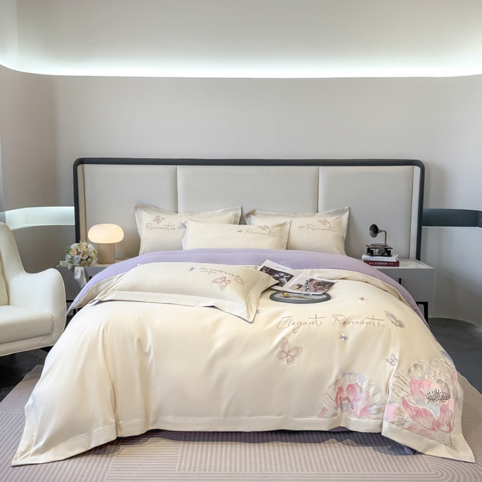 91家纺网 家纺一手货源 找家纺 （总）青柚 2025新款A类亲肤棉刺绣四件套-凯瑟琳-小号不低于128元，标准不低于158，加大不低于168以此类推，低价必投不撤销