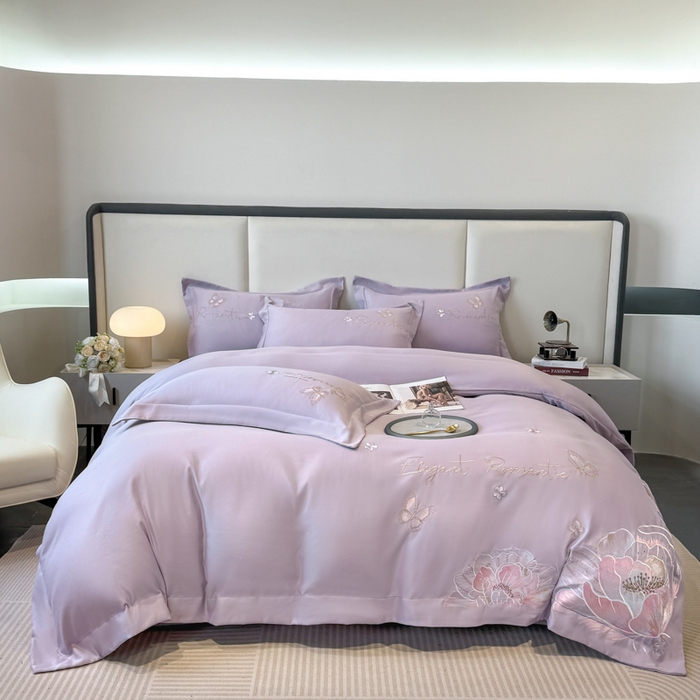 91家纺网 家纺一手货源 找家纺 （总）青柚 2025新款A类亲肤棉刺绣四件套-凯瑟琳-小号不低于128元，标准不低于158，加大不低于168以此类推，低价必投不撤销