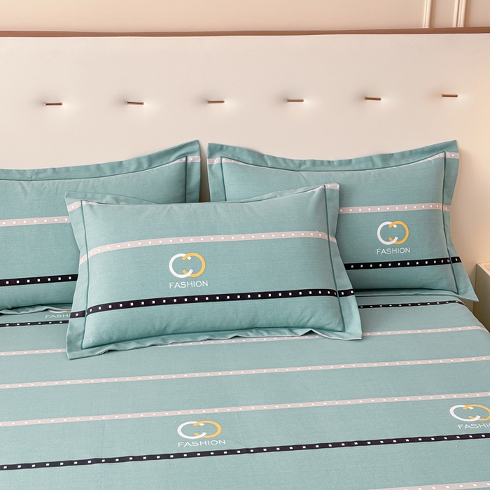 91家纺网 家纺一手货源 找家纺 铭浩 2025新款纯棉棉加厚磨毛升级喷气面料全棉四件套三件套 亨特利-绿