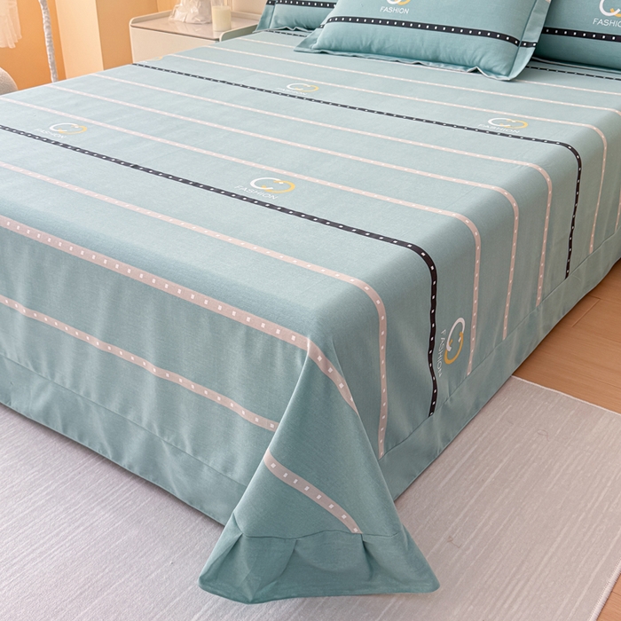 91家纺网 家纺一手货源 找家纺 铭浩 2025新款纯棉棉加厚磨毛升级喷气面料全棉四件套三件套 亨特利-绿