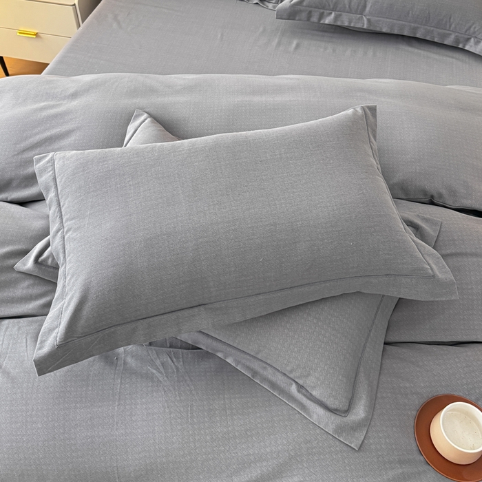 91家纺网 家纺一手货源 找家纺 铭浩 2025新款纯棉棉加厚磨毛升级喷气面料全棉四件套三件套 简纯-灰