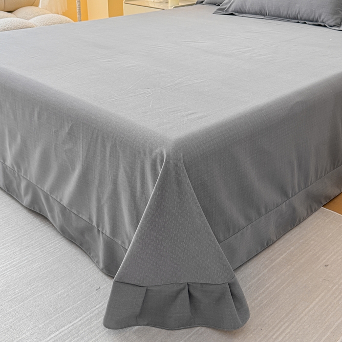 91家纺网 家纺一手货源 找家纺 铭浩 2025新款纯棉棉加厚磨毛升级喷气面料全棉四件套三件套 简纯-灰