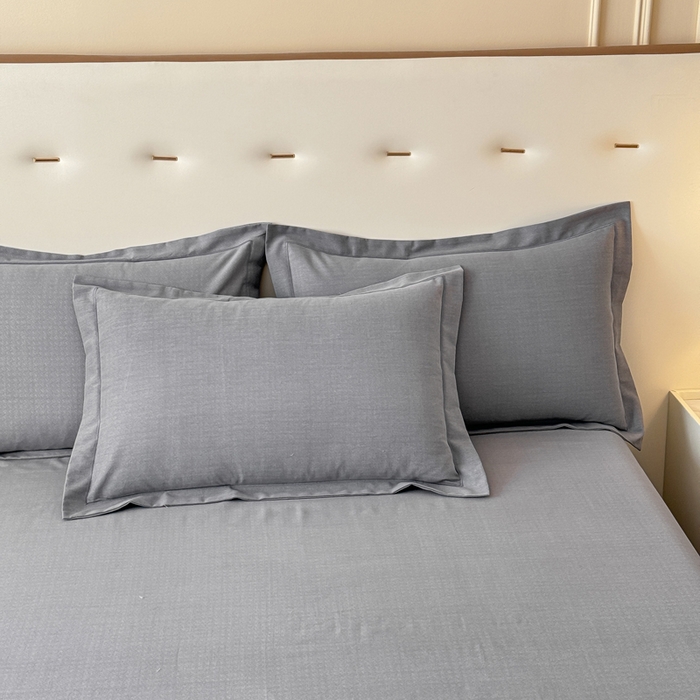 91家纺网 家纺一手货源 找家纺 铭浩 2025新款纯棉棉加厚磨毛升级喷气面料全棉四件套三件套 简纯-灰