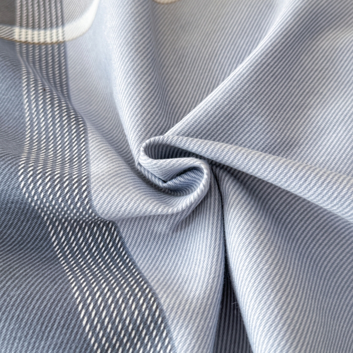 91家纺网 家纺一手货源 找家纺 铭浩 2025新款纯棉棉加厚磨毛升级喷气面料全棉四件套三件套 律动格彩-蓝