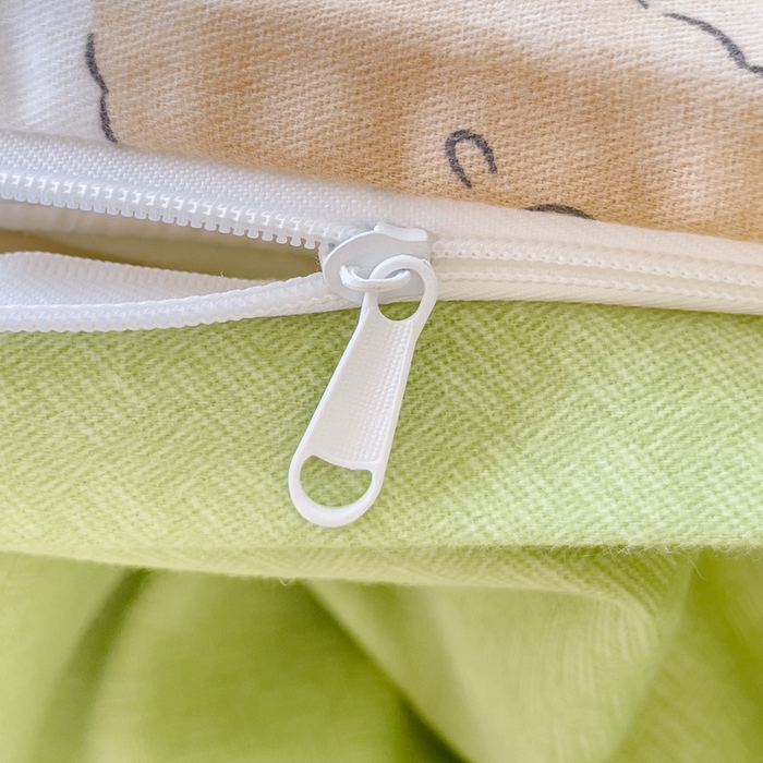 91家纺网 家纺一手货源 找家纺 铭浩 2025新款纯棉棉加厚磨毛升级喷气面料全棉四件套三件套 尼多熊-桔