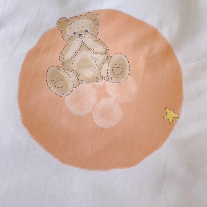 91家纺网 家纺一手货源 找家纺 铭浩 2025新款纯棉棉加厚磨毛升级喷气面料全棉四件套三件套 尼多熊-桔