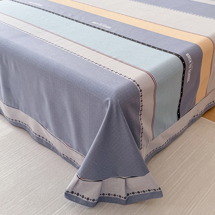 91家纺网 家纺一手货源 找家纺 铭浩 2025新款纯棉棉加厚磨毛升级喷气面料全棉四件套三件套 圣地亚-蓝